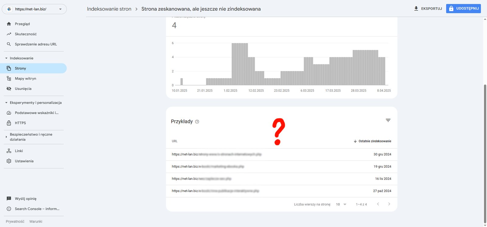 Screen narzędzia GSC